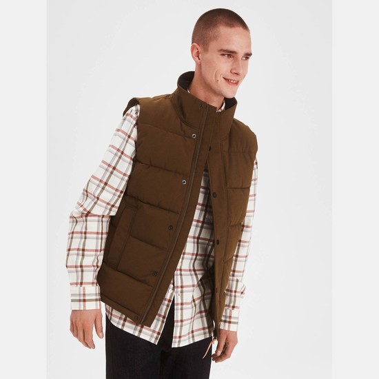 Aigle Warm Water-repellent Sleeveless Quilted Coats Men Brown ZA-28540